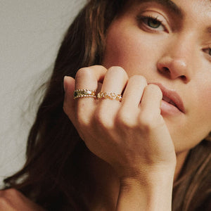 Spiral Band Ring 18Ct Gold Plate
