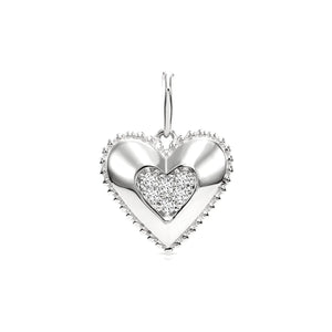 Radiant 14K White Gold Lab Diamond Heart Pendant Necklace - 0.15 Carats of Elegance.