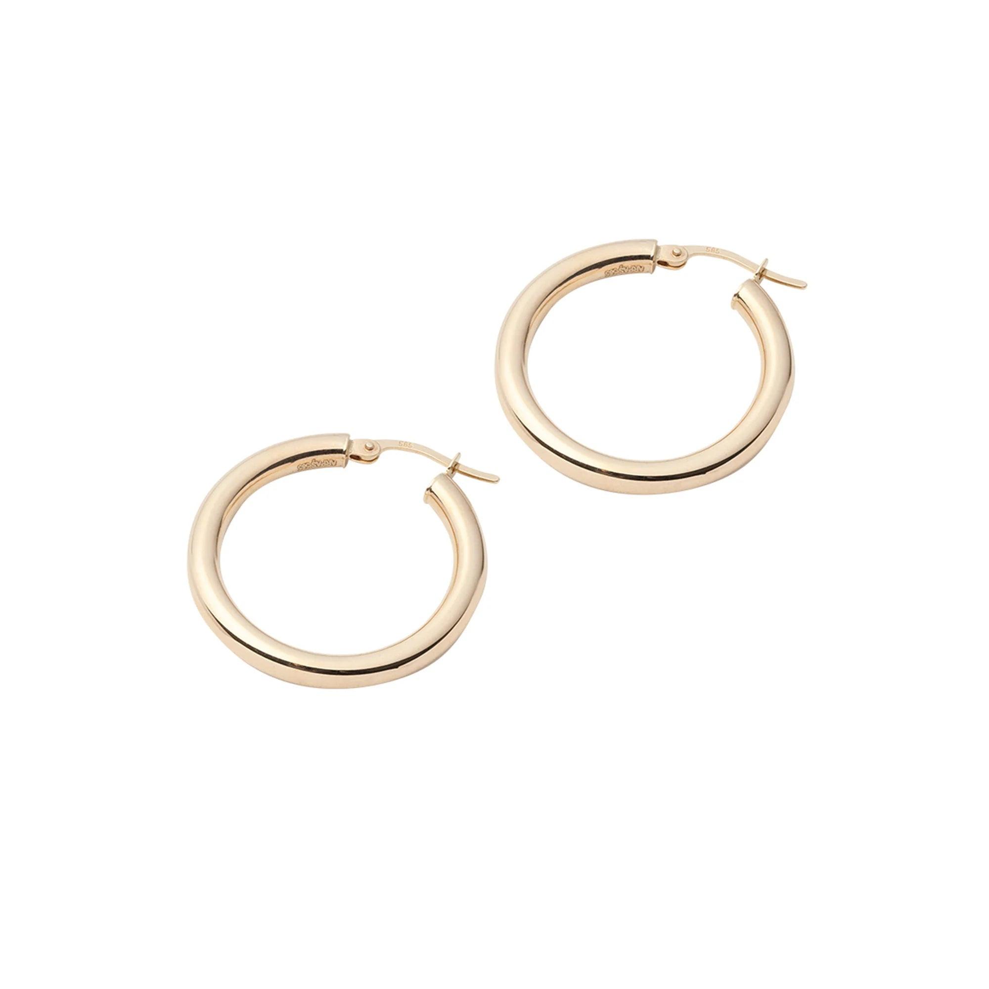 Stunning 14K Gold Large Dome Hoop Earrings - Timeless Elegance in Every Pair!.