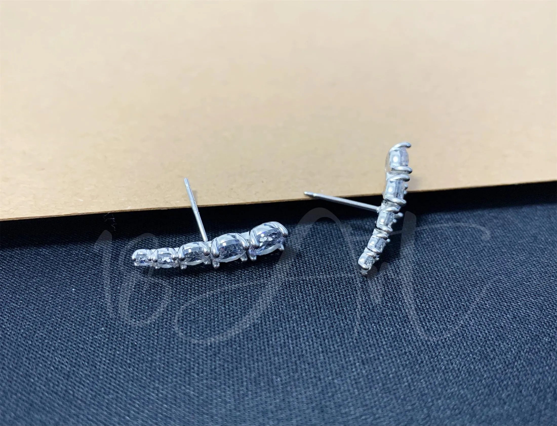 Diamond Ear Crawler,Stud Earrings,Dainty CZ Ear Climber Earrings,Cluster Stud Earring Women,Sterling Silver Bridesmaid Gifts for Her