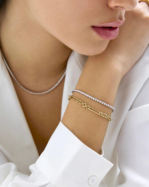 Elegant Mixed Link Chain Bracelet - Perfect for Any Occasion.