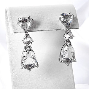 Regal Diamond Wedding Drop Earrings. Swarovski-Like Earrings for Women.
