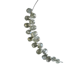 2.4X1.7Mm-3.2X2.5Mm Clear White Diamond Drop, Sparkling Clear White Faceted Diamond Tear Drops, Diamond Drops (1Pc to 2Pcs Option)-Ppsk12