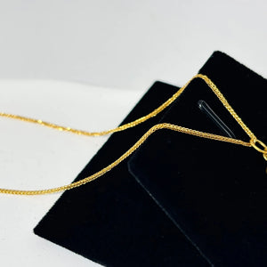 Minimalist 24K Solid Gold Necklace, Handmade Yellow Gold