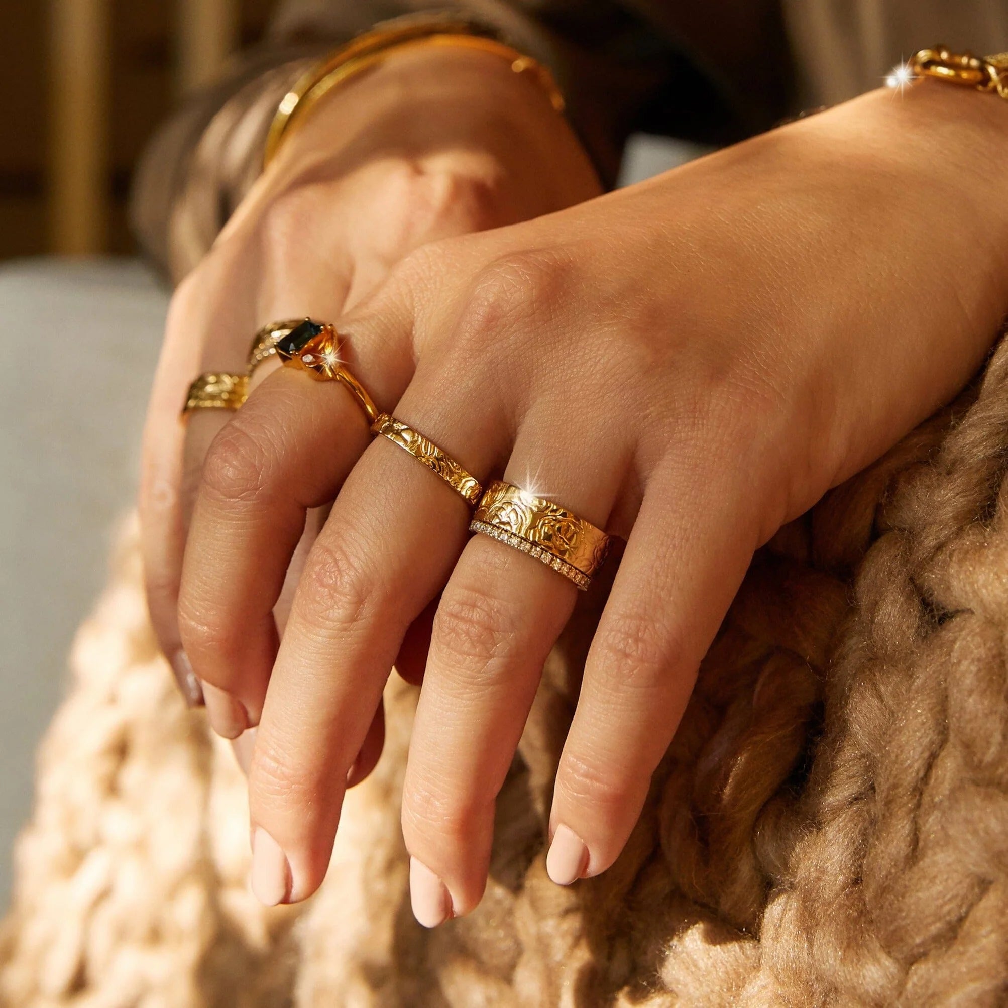 AURATE X MACENNA: Rose Garden Ring NikNenz™ Premium Gold & Diamonds