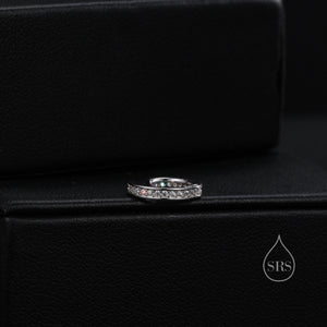 CZ Ear Cuff in Sterling Silver, Silver or Gold, Simple Piercing Free Earrings, Minimalist Ear Cuff, Diamond CZ Ear Cuff
