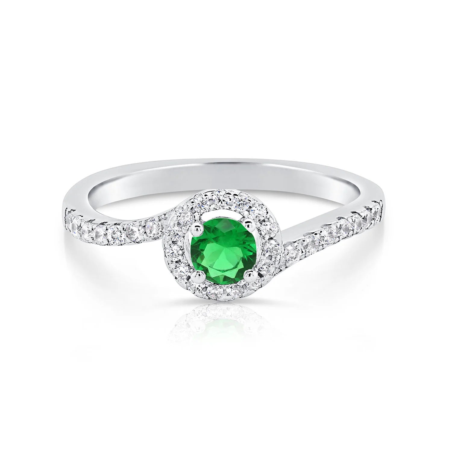 CZ Solitaire Birthstone Ring, Engagement Style In