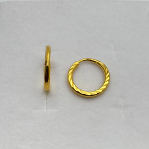 Pure Gold Hoops 2.3 Grams, 24K Solid Gold Earrings for Women, 15MM Hoops for Her, Genuine 999.9 Yellow Gold