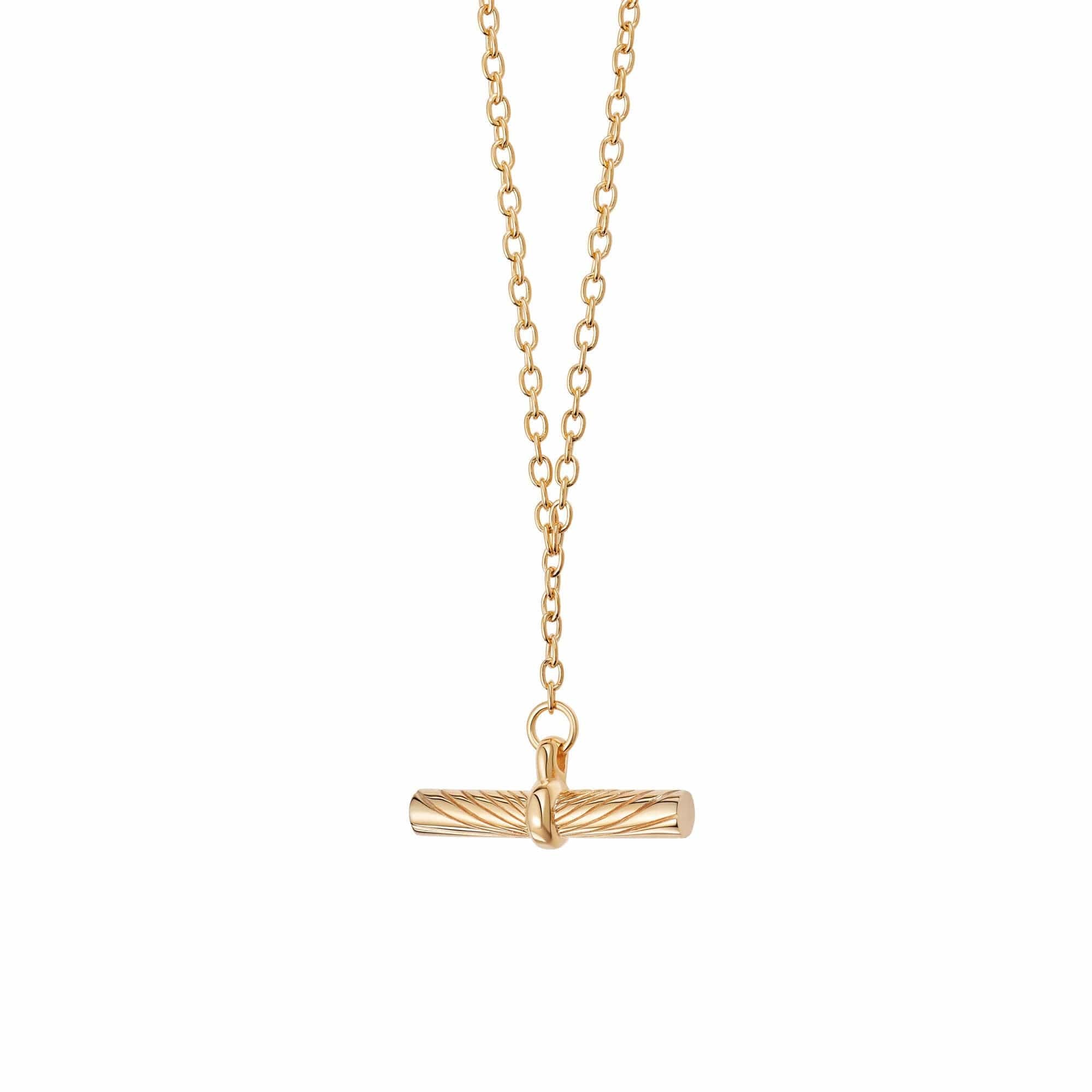 Estée Lalonde T Bar Necklace 18Ct Gold Plate