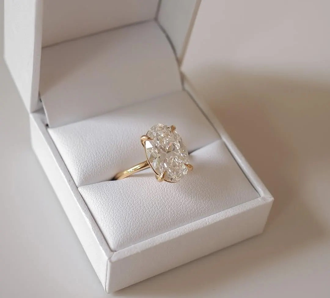 Oval Moissanite Engagement Ring, 14K Gold Solitaire Wedding Ring, Anniversary Ring for Her, Promise Ring, Bridal Set Ring, Rings for Women