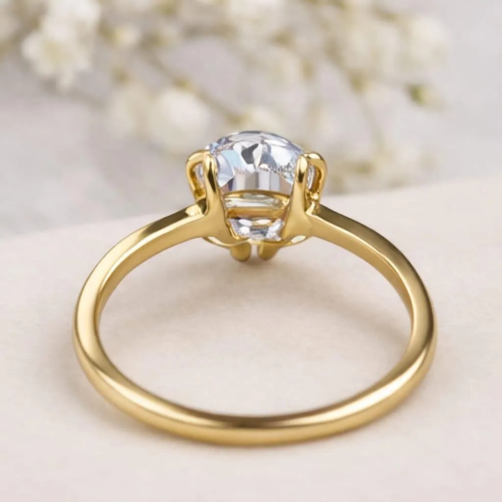 Wedding Band, Unique Engagement Ring, Bridal Set, Proposal Ring, Simulated Diamond, Anniversary Rings