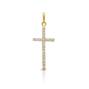 Stunning 14K Yellow Gold Cross Pendant Necklace with 18" Cable Chain.