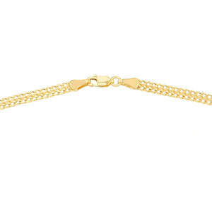4.3Mm Diamond Cut Curb Bismark Chain Anklet Real 14K Yellow Gold 10"