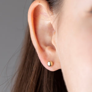 14K Real Gold High Polished Stud Earrings with Push Back Closure | Sizes: 5Mm, 6Mm, 7Mm, 10Mm | High Quality Ball Studs