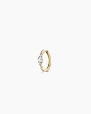 14K Lab Grown Diamond Pear Single Huggie