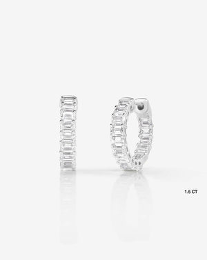 Stunning Emerald Lab Diamond Huggies - Elevate Your Style!.