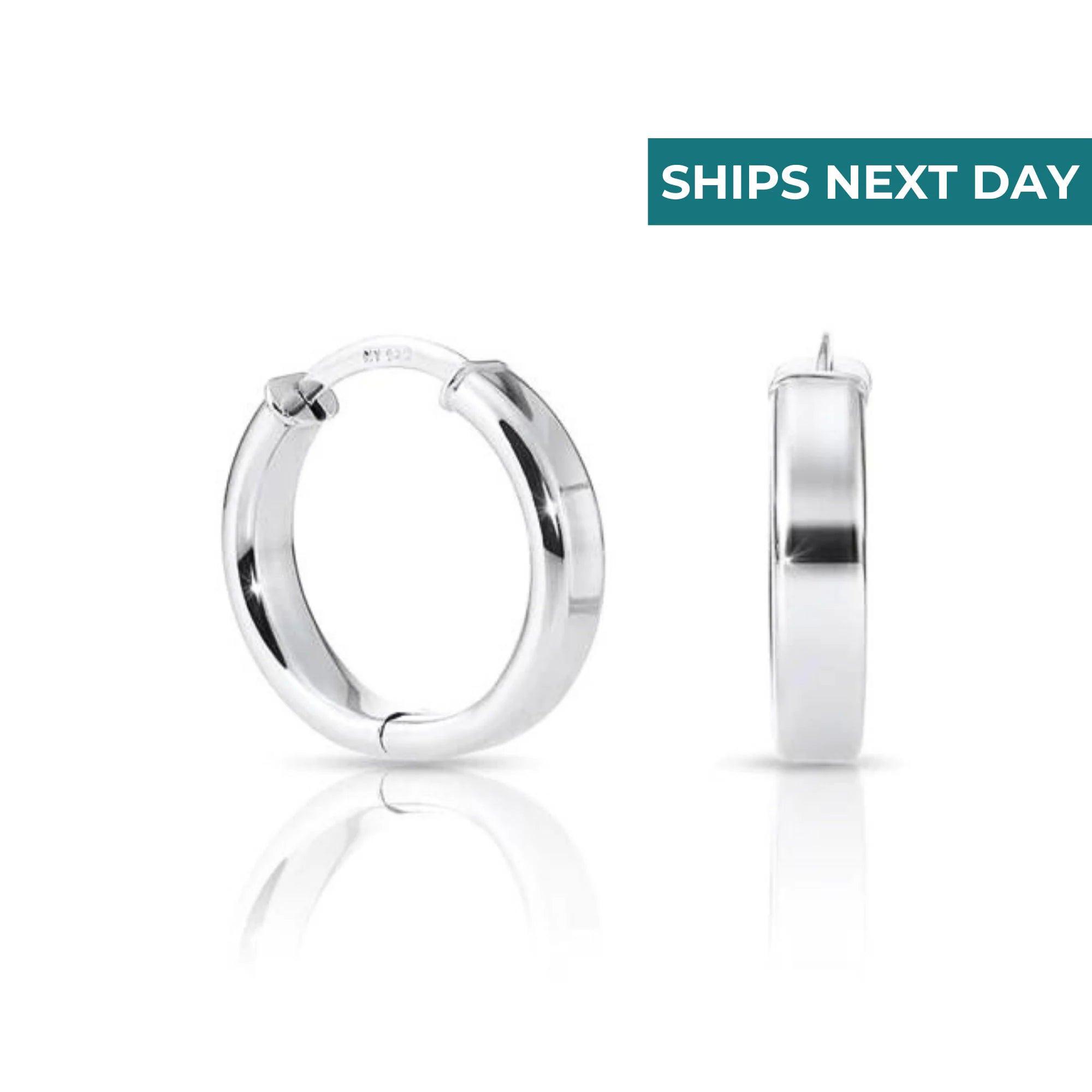 Elegant 925 Sterling Silver Small Huggie Hoop Earrings - Available in 18MM & 20MM.