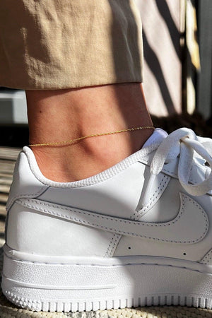 9Ct Yellow Gold Twist Curb Chain Anklet | Delicate Gold Ankle Bracelet