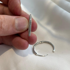 Sterling Silver CZ Hoop Earrings: 20Mm Simulated Diamond Hoops