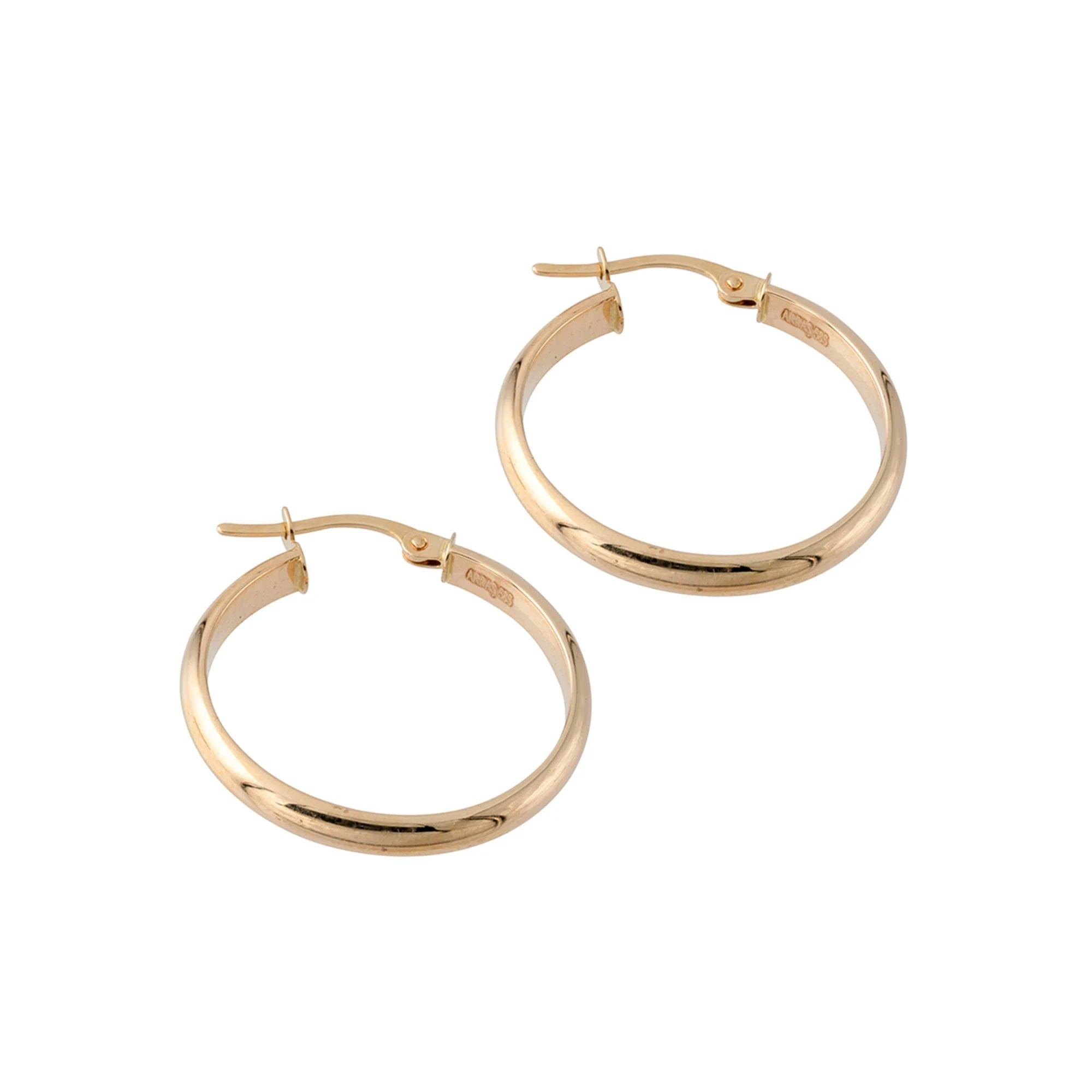 Bold 14K Solid Gold Hoop Earrings - Classic 3.10mm Thick Design.