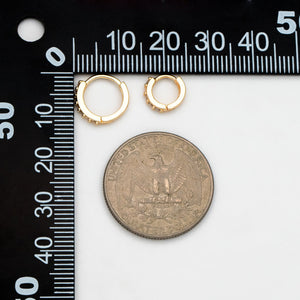 4Pcs CZ Pave Hoop Earrings, Gold/ Rodium Plated Huggies, Outer Diameter 9/ 10/ 12 /14Mm, Dainty Minimalist Earring (GB-2594)