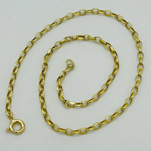 9Ct Real Yellow Gold 2Mm Belcher Anklet | 10 Inch Oval Link Anklet | Women Gold Anklet | Brand New
