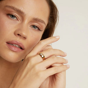 Chunky Lab Grown White Sapphire Emerald Ring NikNenz™ Premium Gold & Diamonds