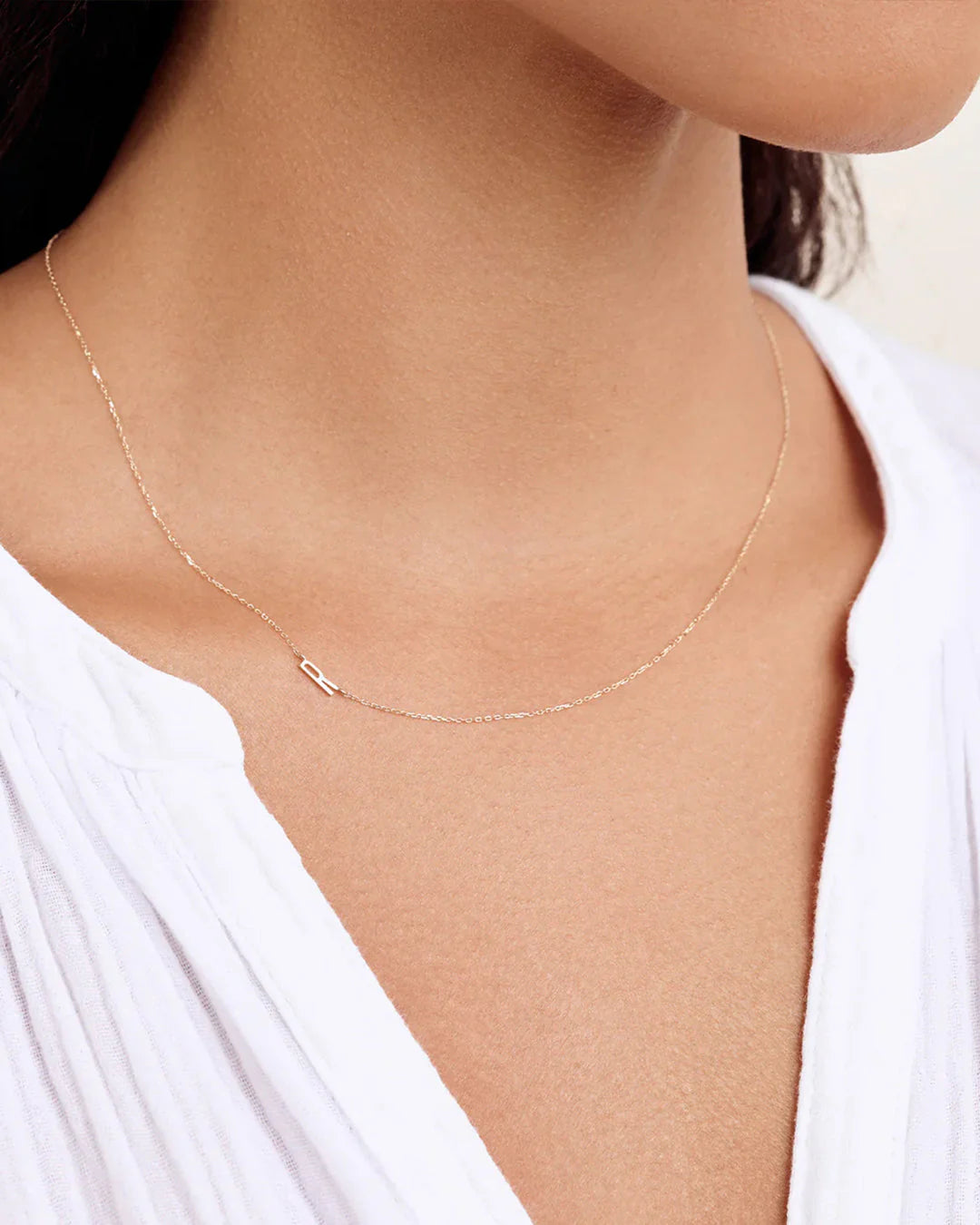 14K Gold Alphabet Necklace NikNenz™ Premium Gold & Diamonds