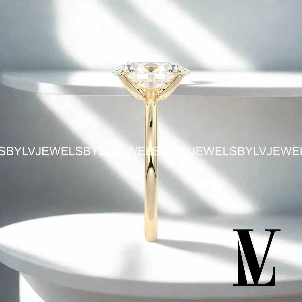 2CT Oval Moissanite Solitaire Engagement Ring|14K/18K Solid Gold Classic Oval Cut Ring|Minimalist Promise Ringdainty| Bridal Jewelry for Her