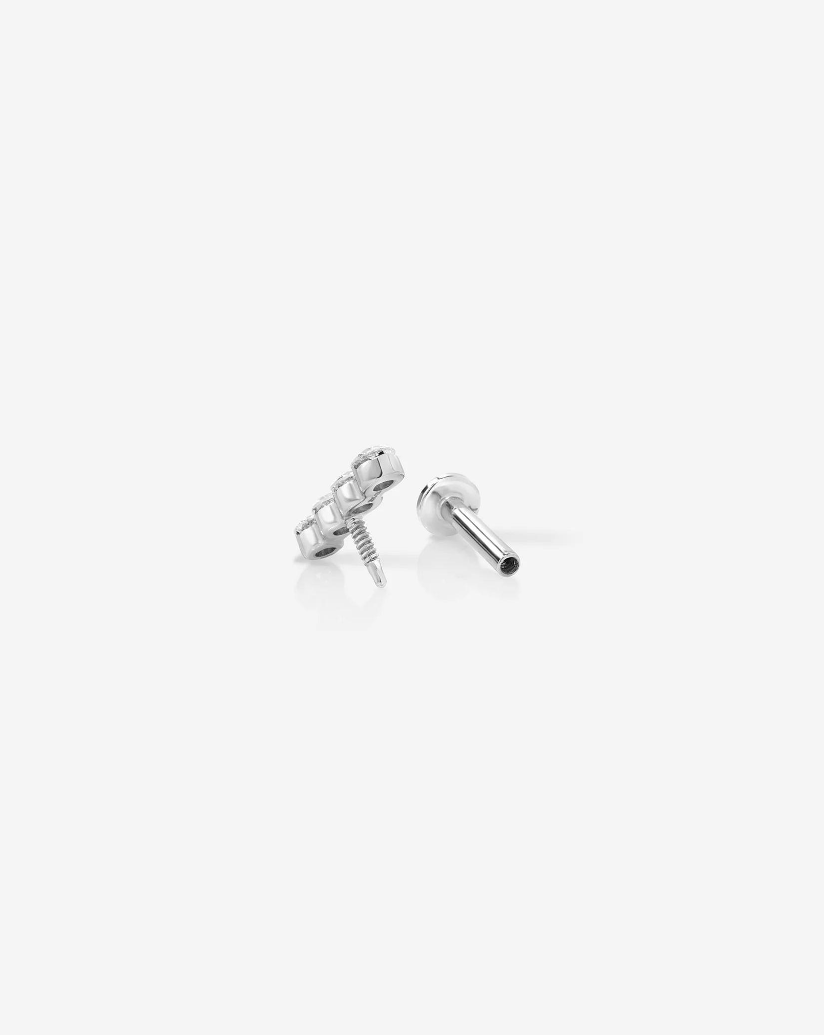 Exquisite Lab Diamond Row Flatback Earrings - Timeless Elegance!.