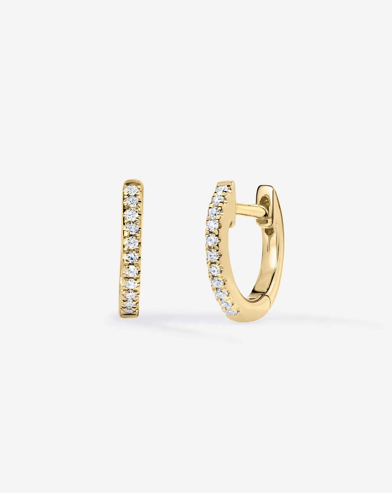 Charming Petite Diamond Huggie Earrings.