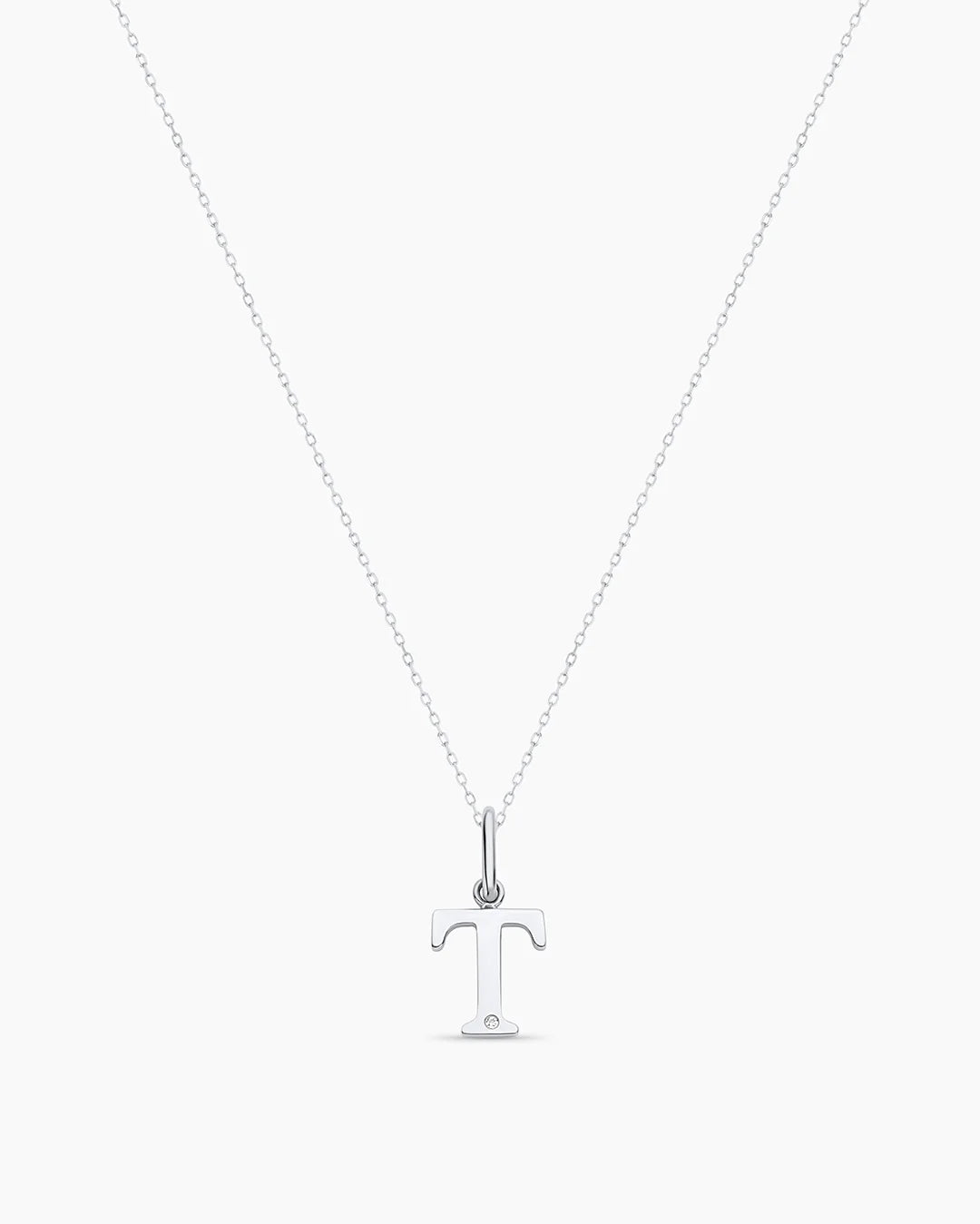 Diamond Vintage Alphabet Charm Necklace