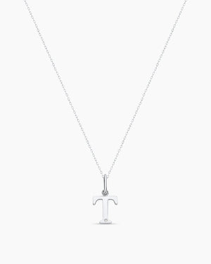 Diamond Vintage Alphabet Charm Necklace