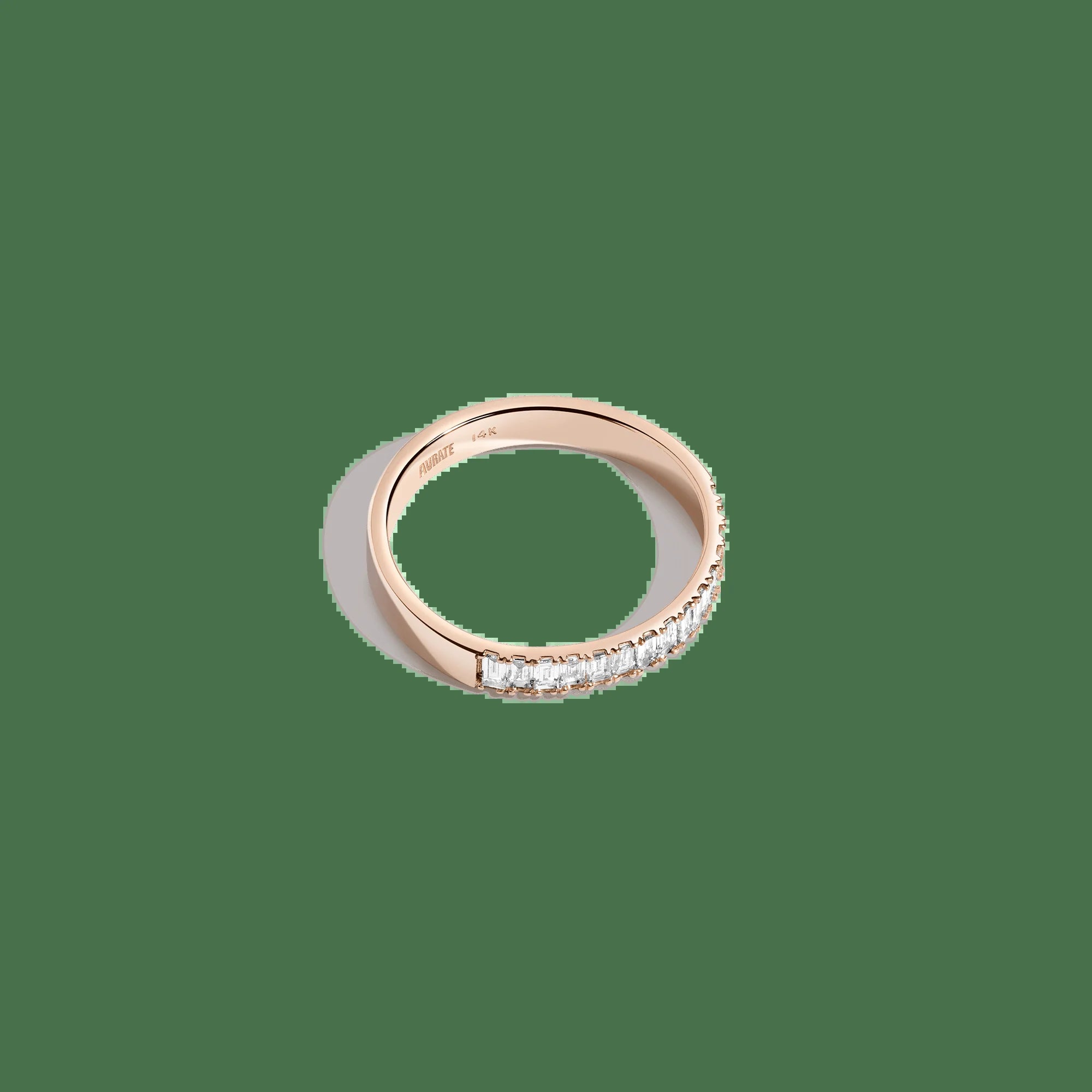 Bold Half Diamond Baguette Ring NikNenz™ Premium Gold & Diamonds