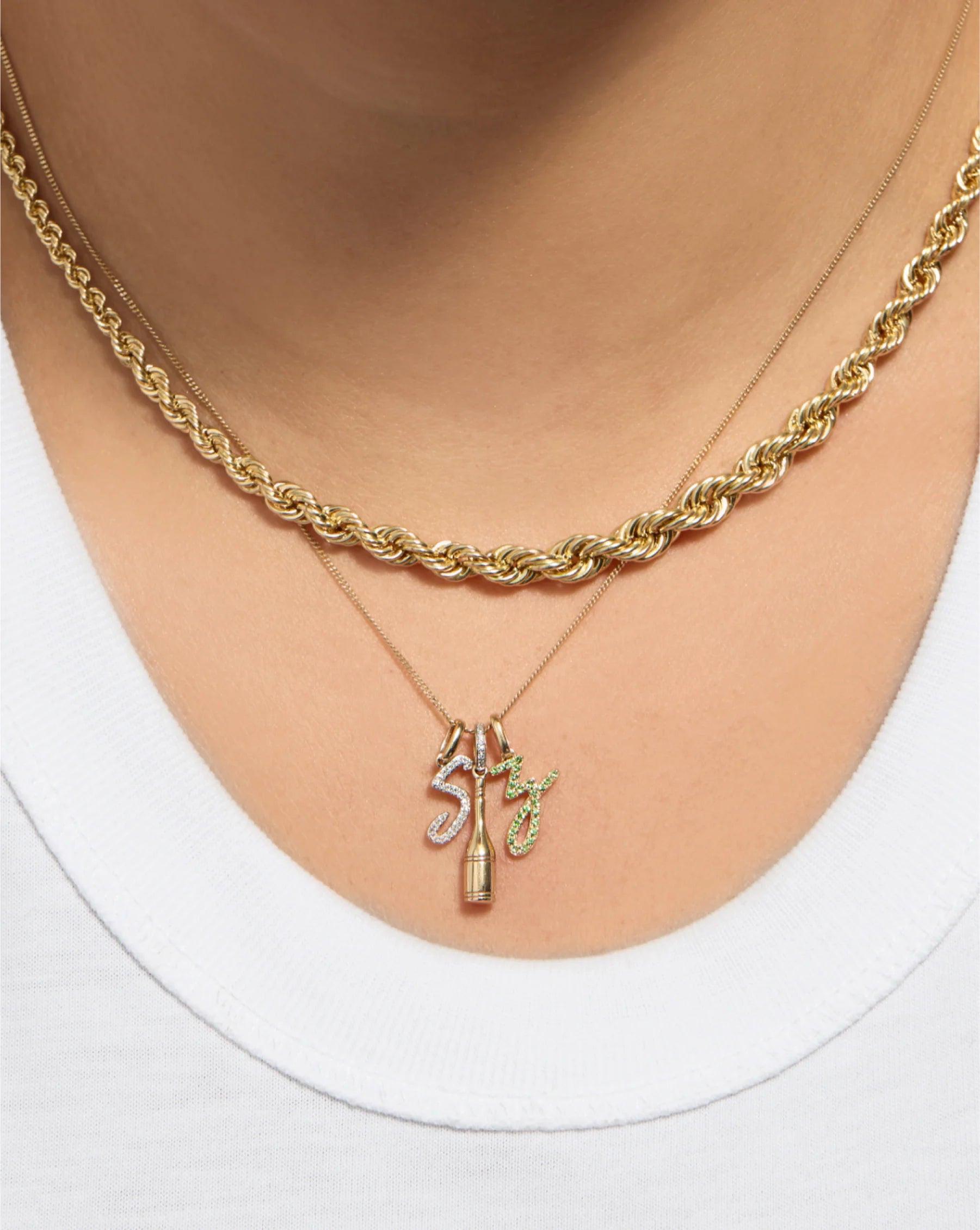 Personalized Gemstone Initial Pendant - Customizable Elegance.