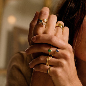 Birthstone Ring 18Ct Gold Plate