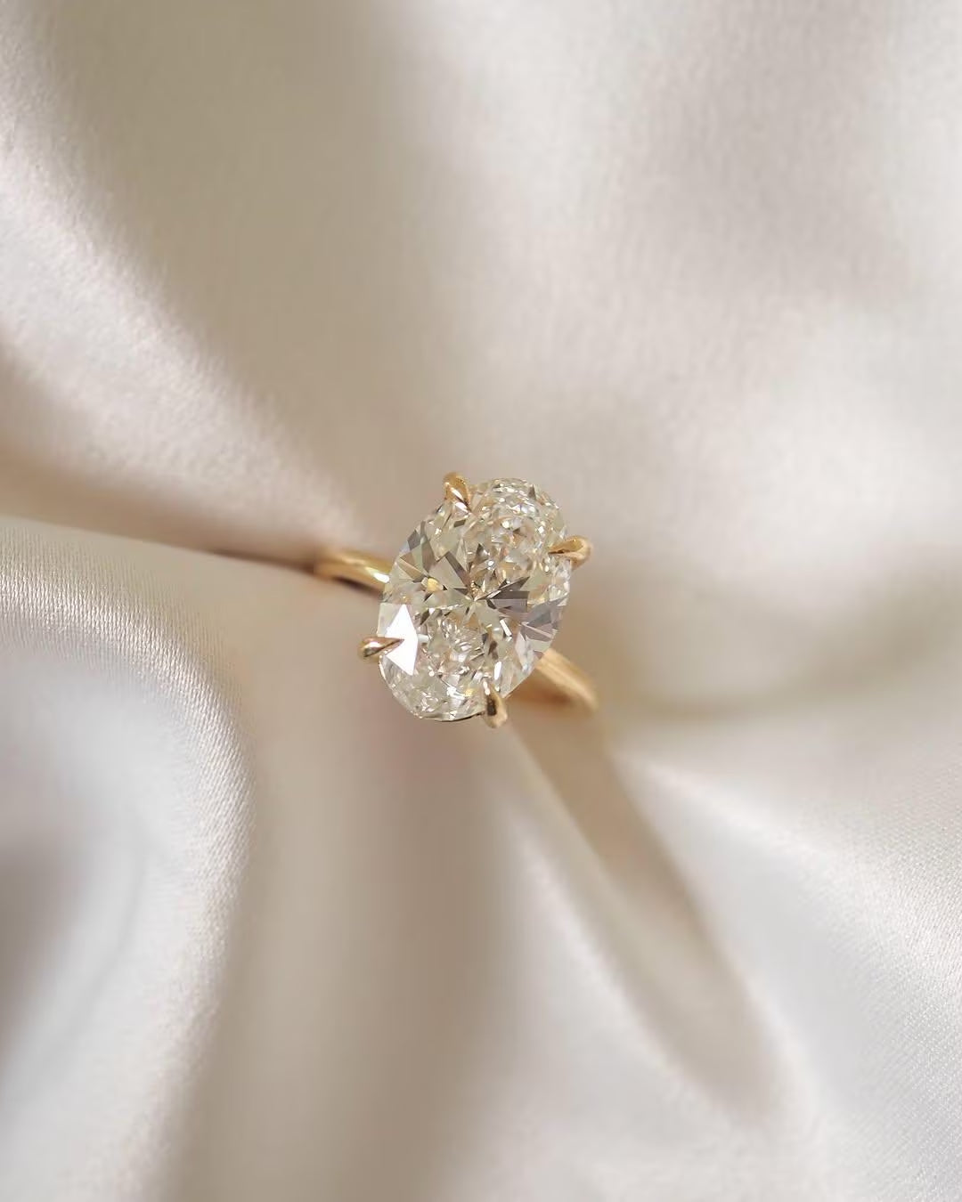 Oval Moissanite Engagement Ring, 14K Gold Solitaire Wedding Ring, Anniversary Ring for Her, Promise Ring, Bridal Set Ring, Rings for Women