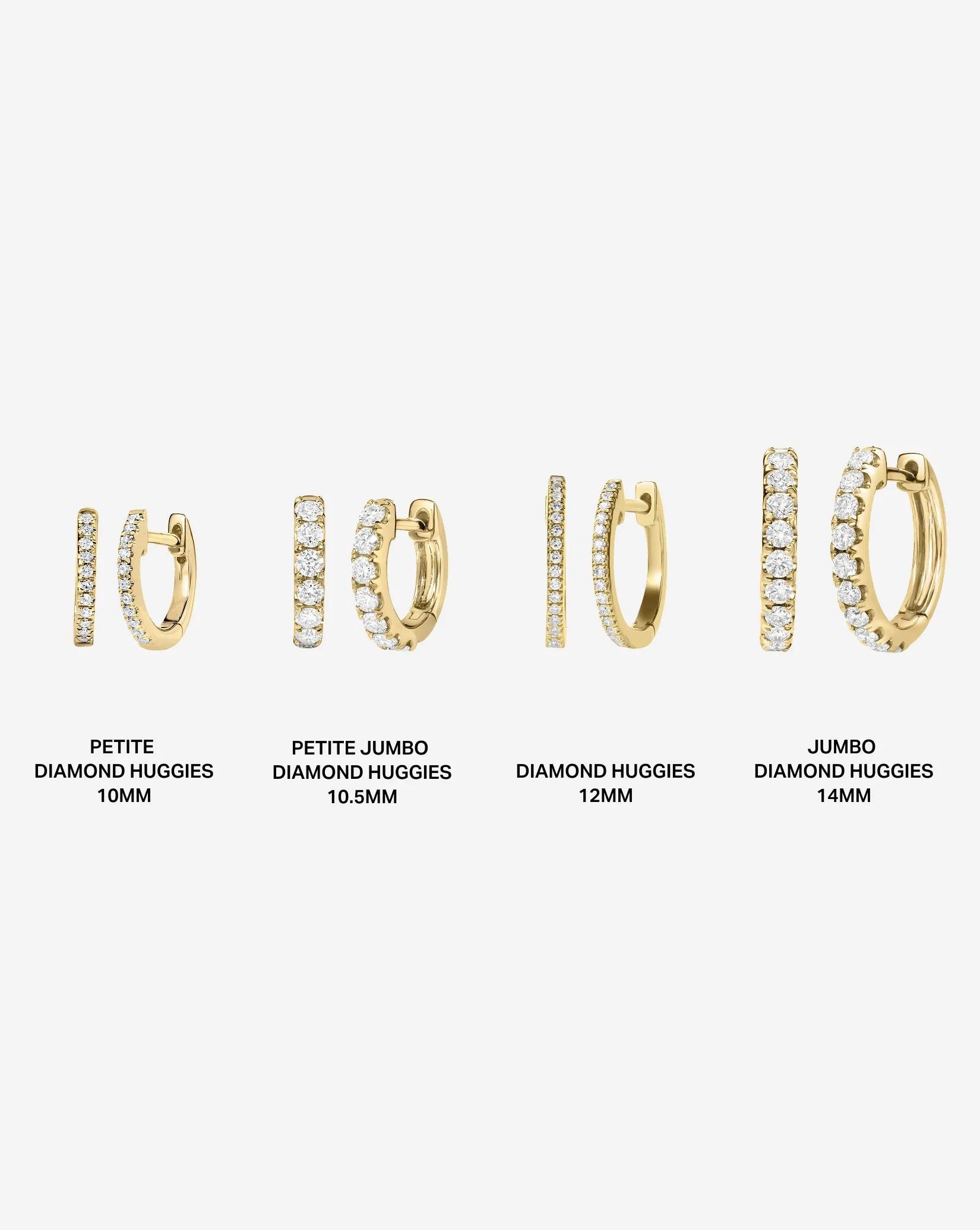 Elegant Petite Jumbo Diamond Huggie Hoops.