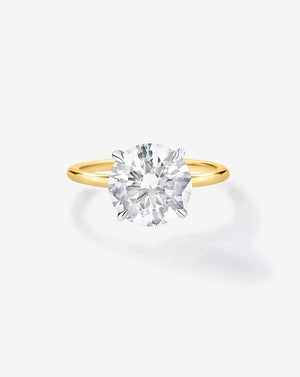 Stunning 3.51ct Round Lab Diamond Engagement Ring - Elegant Ultra Thin 14K Gold Solitaire Design.
