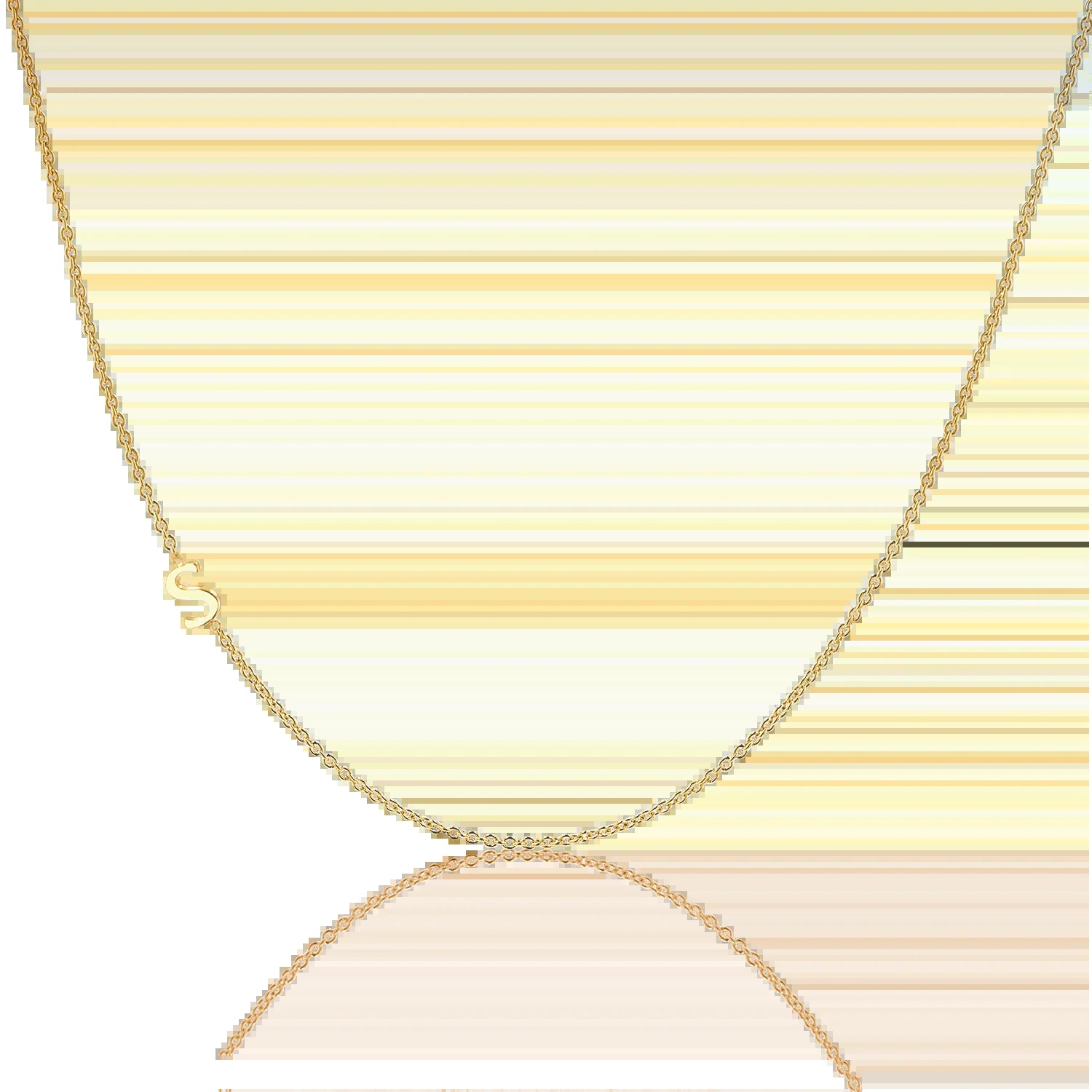 14K Gold Asymmetrical Initial Necklace