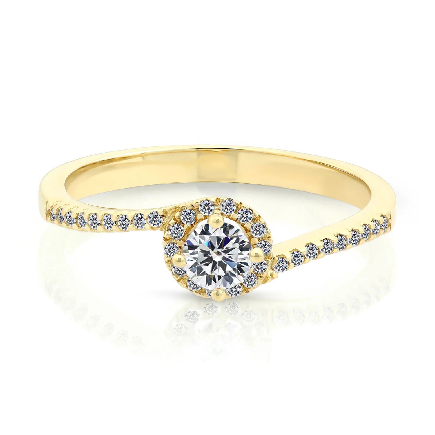 14K Gold Spiral Engagement Style Ring
