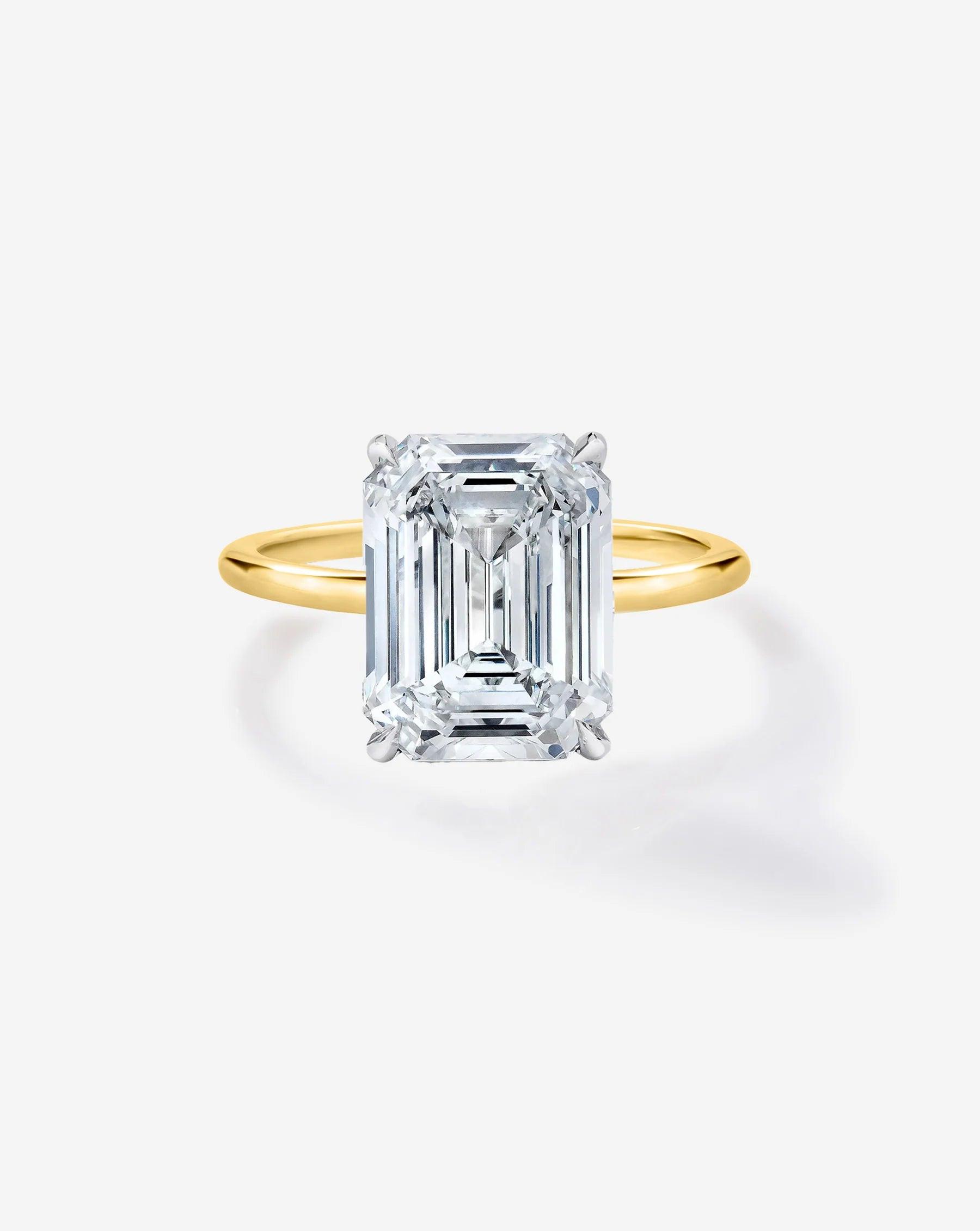 Stunning 3.00 Carat Emerald Lab Diamond in Elegant Whisper Thin® Setting.