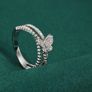 .31 Ct. T.W. Diamond Butterfly Ring in 14K White Gold