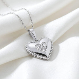 Radiant 14K White Gold Lab Diamond Heart Pendant Necklace - 0.15 Carats of Elegance.