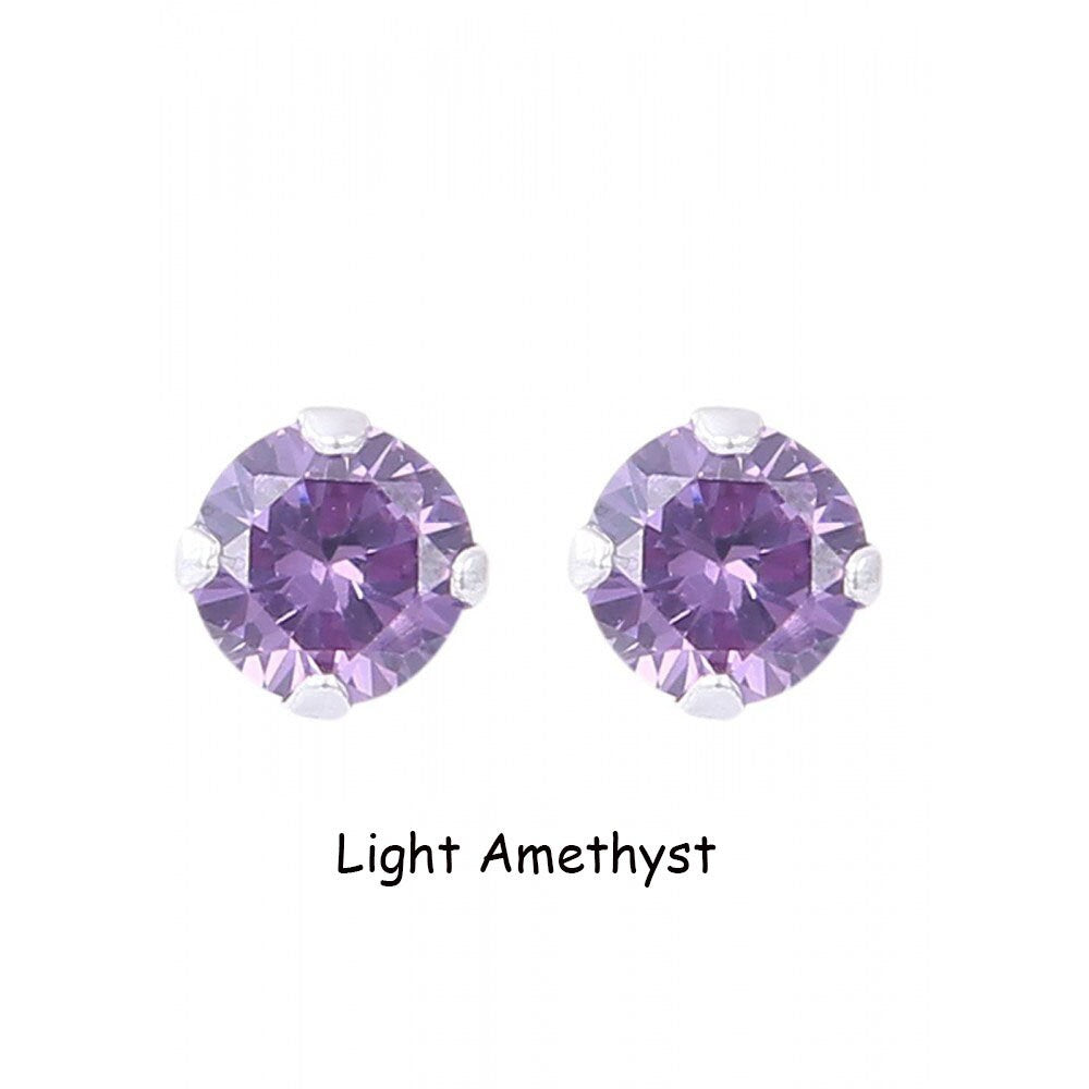 925 Sterling Silver round Earrings Studs Tiny Small One Pair