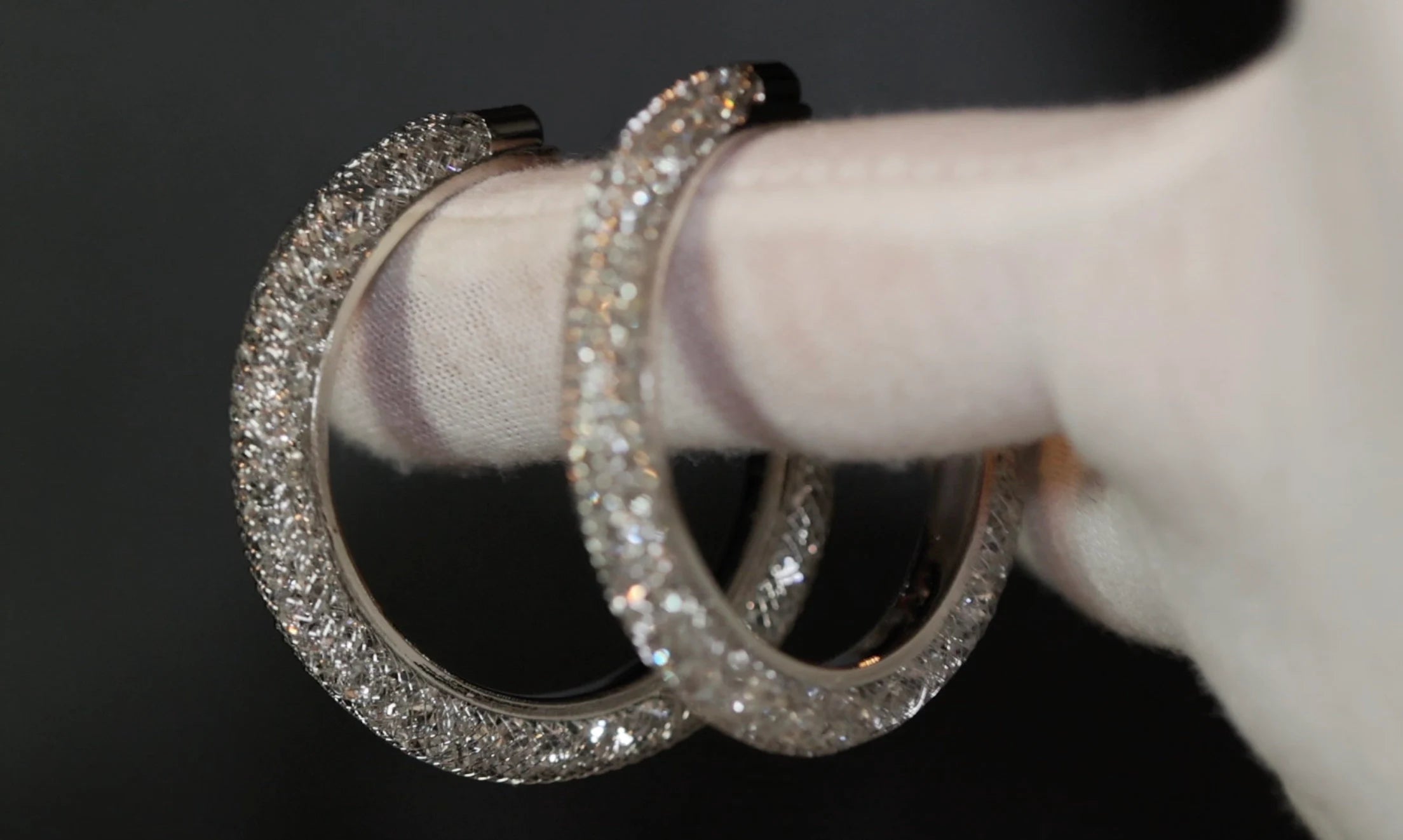 Diamond Hoop Earrings | Hoop Earrings | Womens Big Diamond Earrings | Silver Hoop Earrings with Diamonds | Womens Hoop Earrings | Earrings