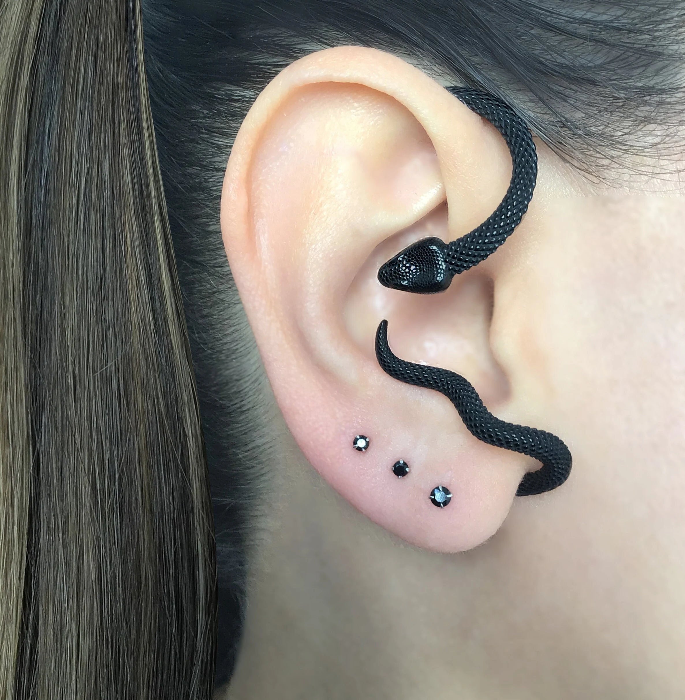 Snake Ear Cuff, No Piercing Gothic Earring, Unisex Goth Stainless Steel Jewelry