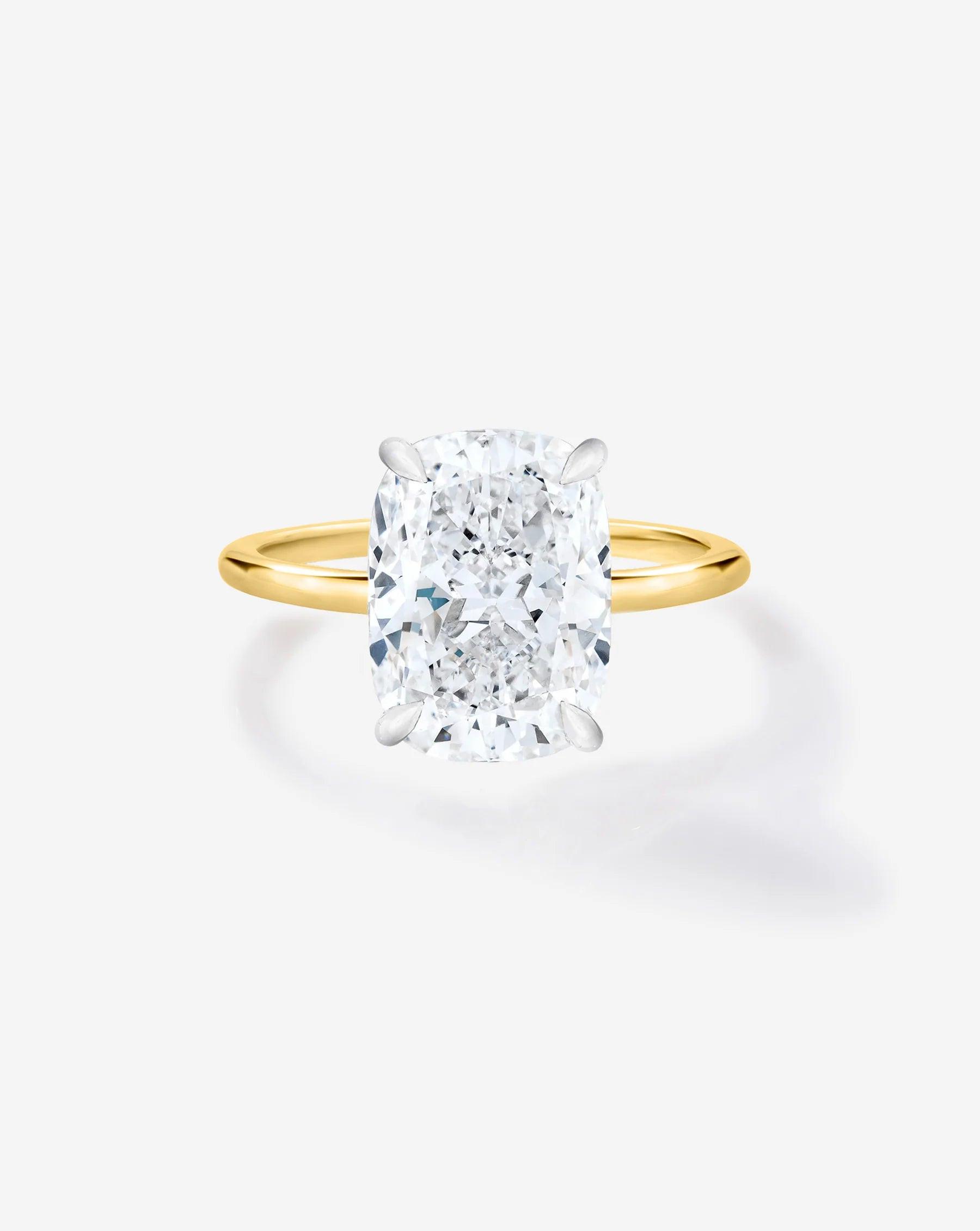Stunning 3.15 Carat Cushion Lab Diamond with Whisper Thin® Hidden Halo Setting.