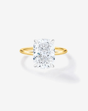 Stunning 3.15 Carat Cushion Lab Diamond with Whisper Thin® Hidden Halo Setting.