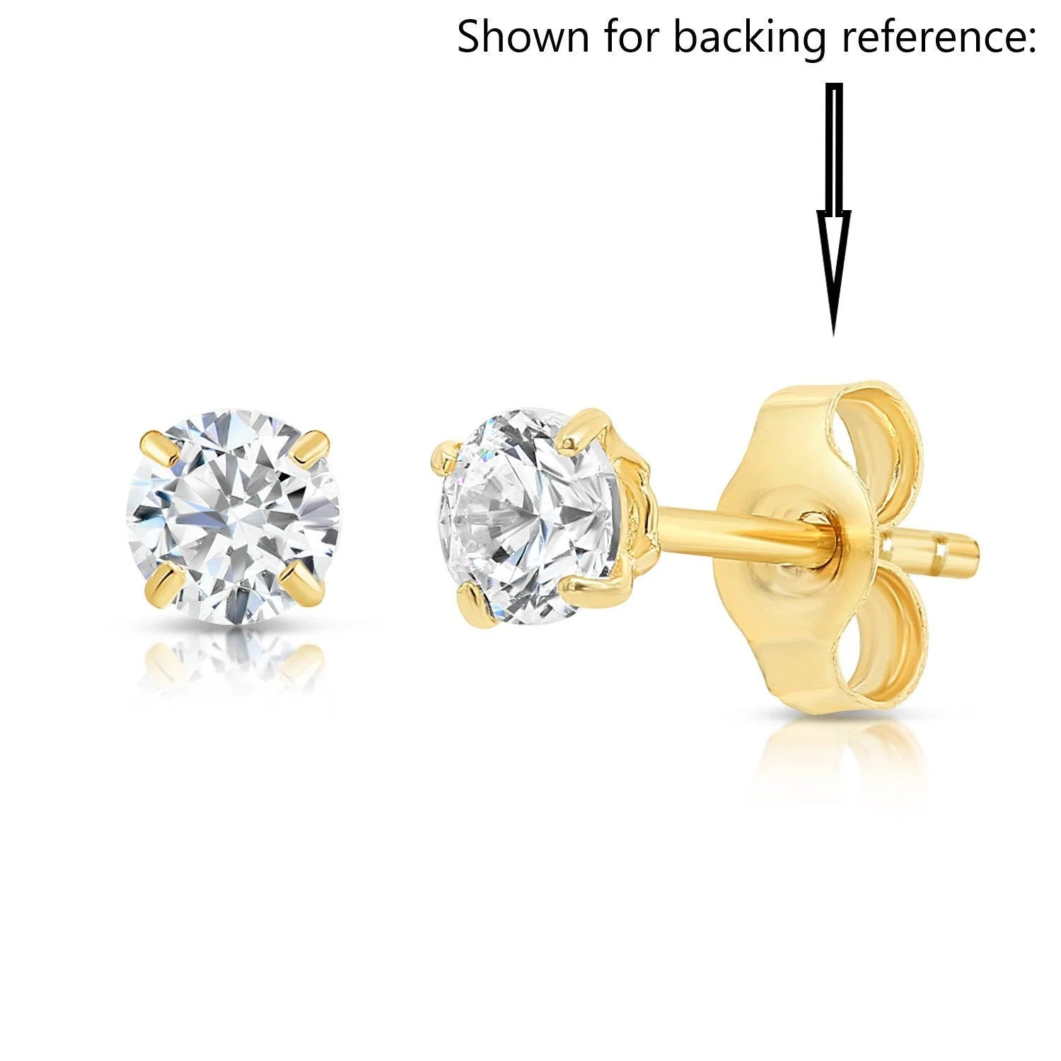 Set of 12! 14K Yellow Gold Birthstone Stud Earrings, 3Mm Jewelry Set